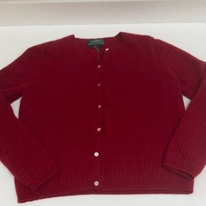 Ralph Lauren Red Women's Cardigan Sweater